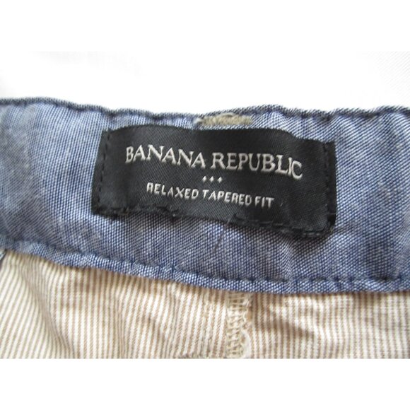 Men Banana Republic Relaxed Tapered Fit Cotton Stripes Pants Sz 36x30 (MP332) - Picture 2 of 9